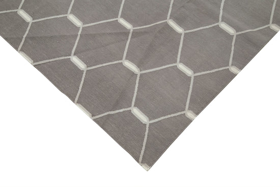 10x14 Grey Dhurrie Rug - 32466