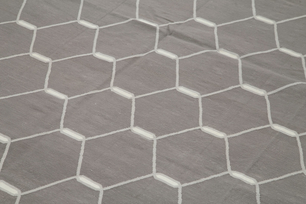 10x14 Grey Dhurrie Rug - 32466