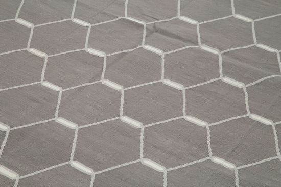 10x14 Grey Dhurrie Rug - 32466