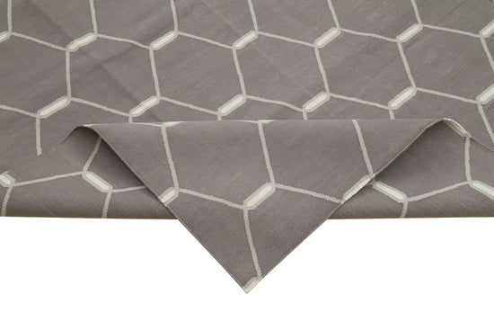 10x14 Grey Dhurrie Rug - 32466