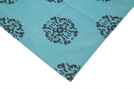 10x14 Turquoise Dhurrie Rug - 32468