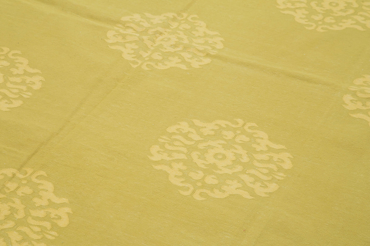 7x13 Yellow Dhurrie Rug - 32473