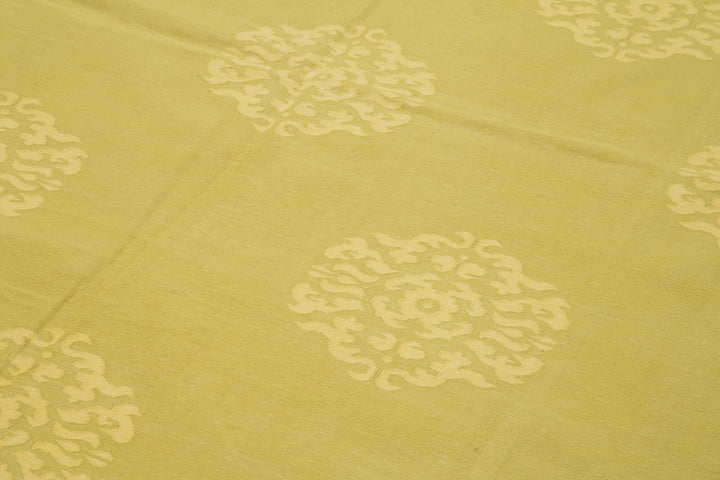 7x13 Yellow Dhurrie Rug - 32473