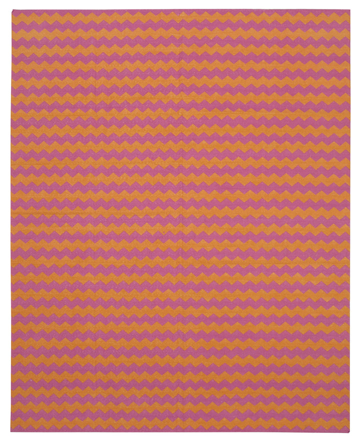 8x10 Orange Dhurrie Rug - 32489