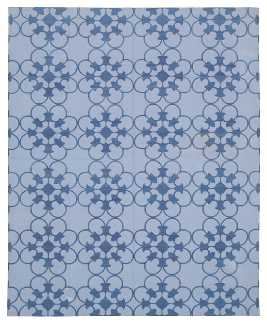 8x10 Blue Dhurrie Rug - 32494