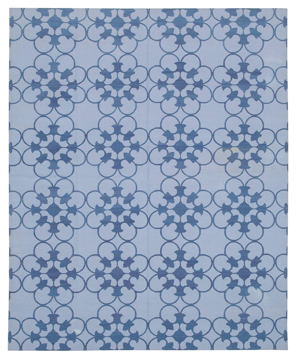 8x10 Blue Dhurrie Rug - 32494