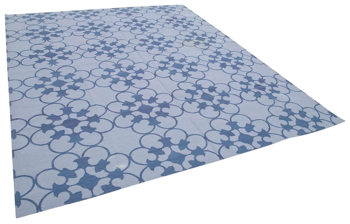 8x10 Blue Dhurrie Rug - 32494
