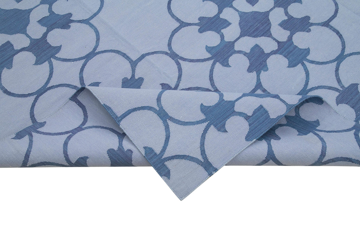 8x10 Blue Dhurrie Rug - 32494