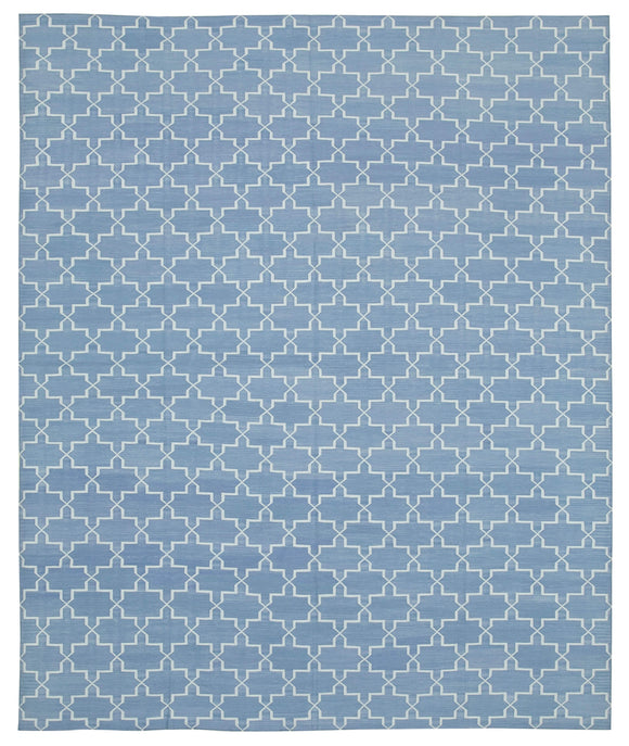 8x10 Blue Dhurrie Rug - 32497