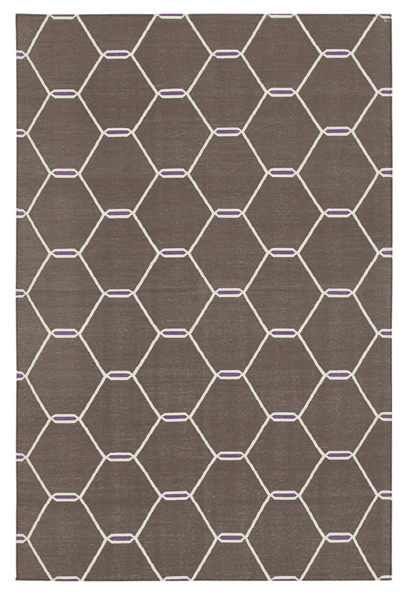 4x5 Brown Dhurrie Rug - 32512