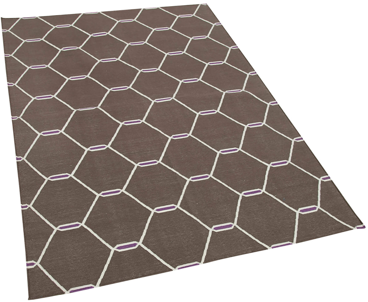 4x5 Brown Dhurrie Rug - 32512