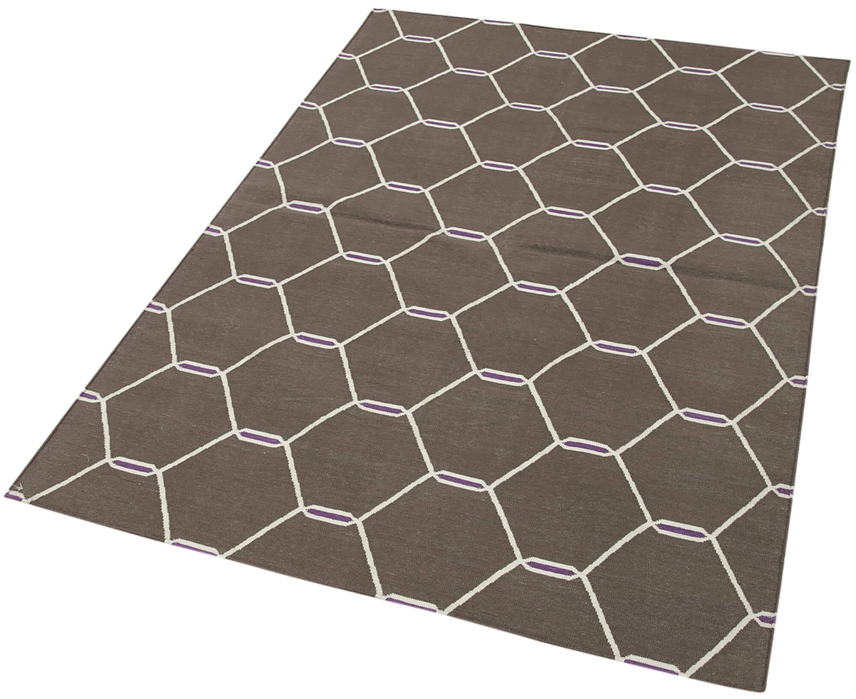 4x5 Brown Dhurrie Rug - 32512