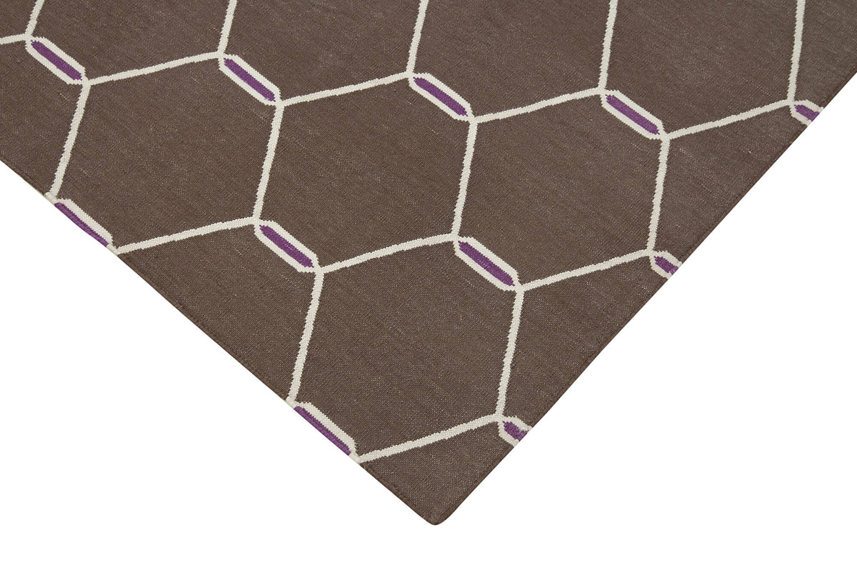 4x5 Brown Dhurrie Rug - 32512