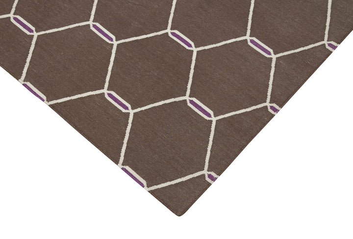 4x5 Brown Dhurrie Rug - 32512