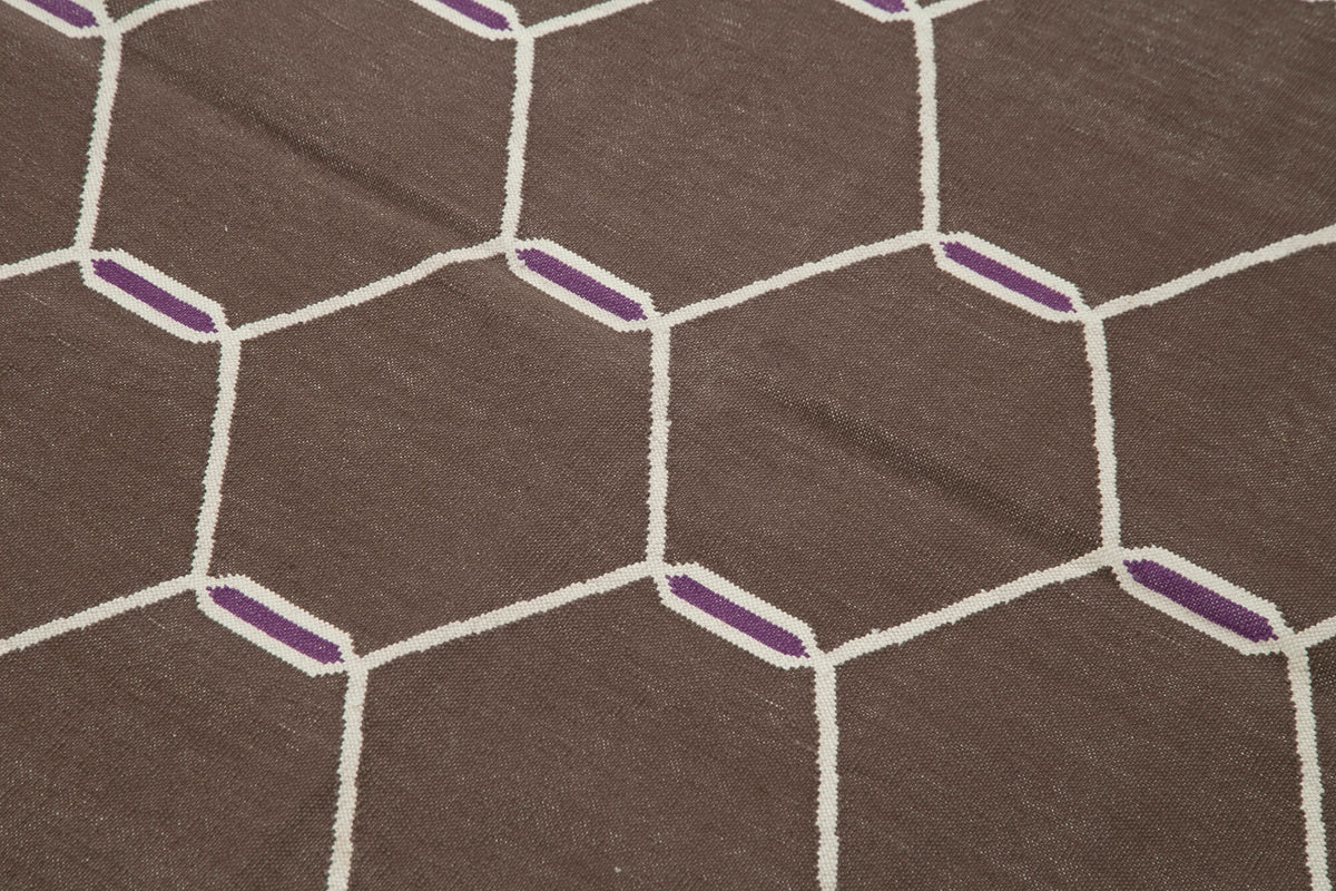 4x5 Brown Dhurrie Rug - 32512