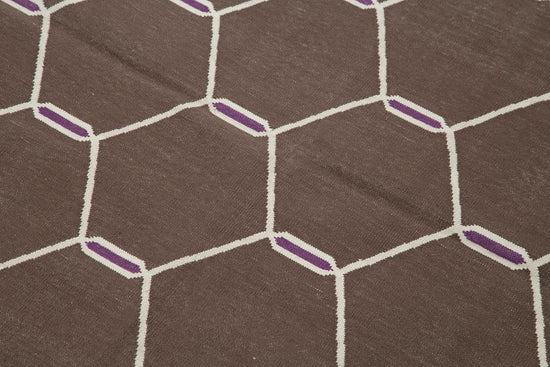4x5 Brown Dhurrie Rug - 32512