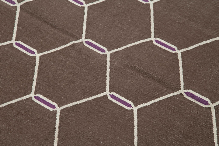 4x5 Brown Dhurrie Rug - 32512