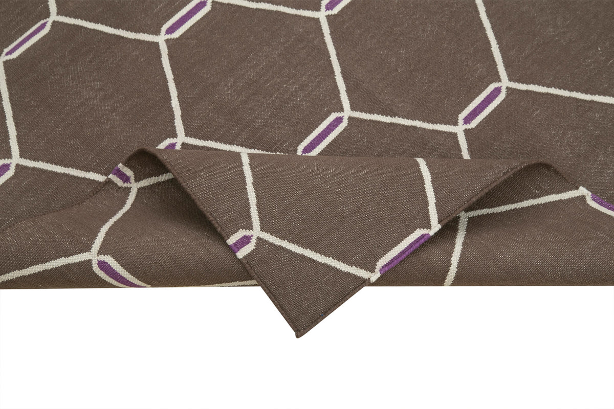 4x5 Brown Dhurrie Rug - 32512