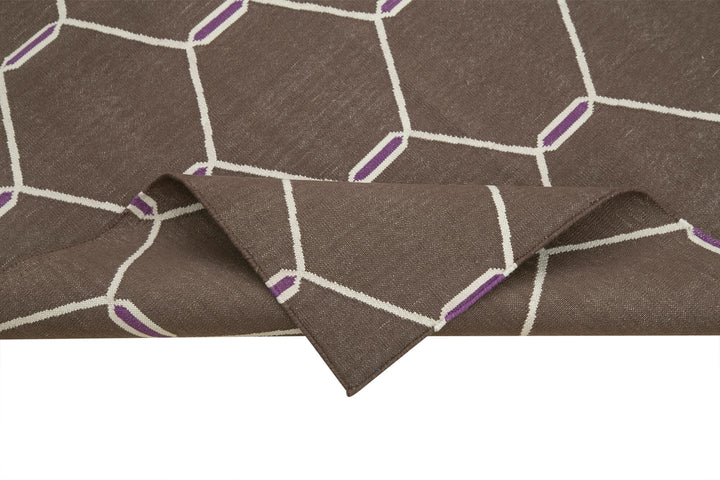 4x5 Brown Dhurrie Rug - 32512