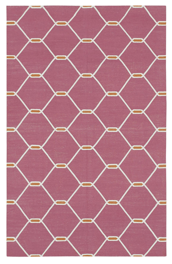 3x5 Fuchsia Dhurrie Rug - 32515