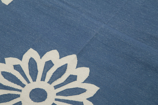 4x5 Blue Dhurrie Rug - 32519