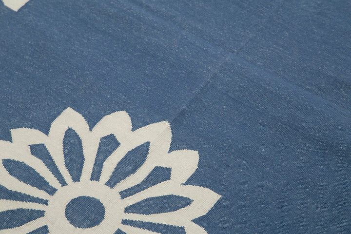 4x5 Blue Dhurrie Rug - 32519