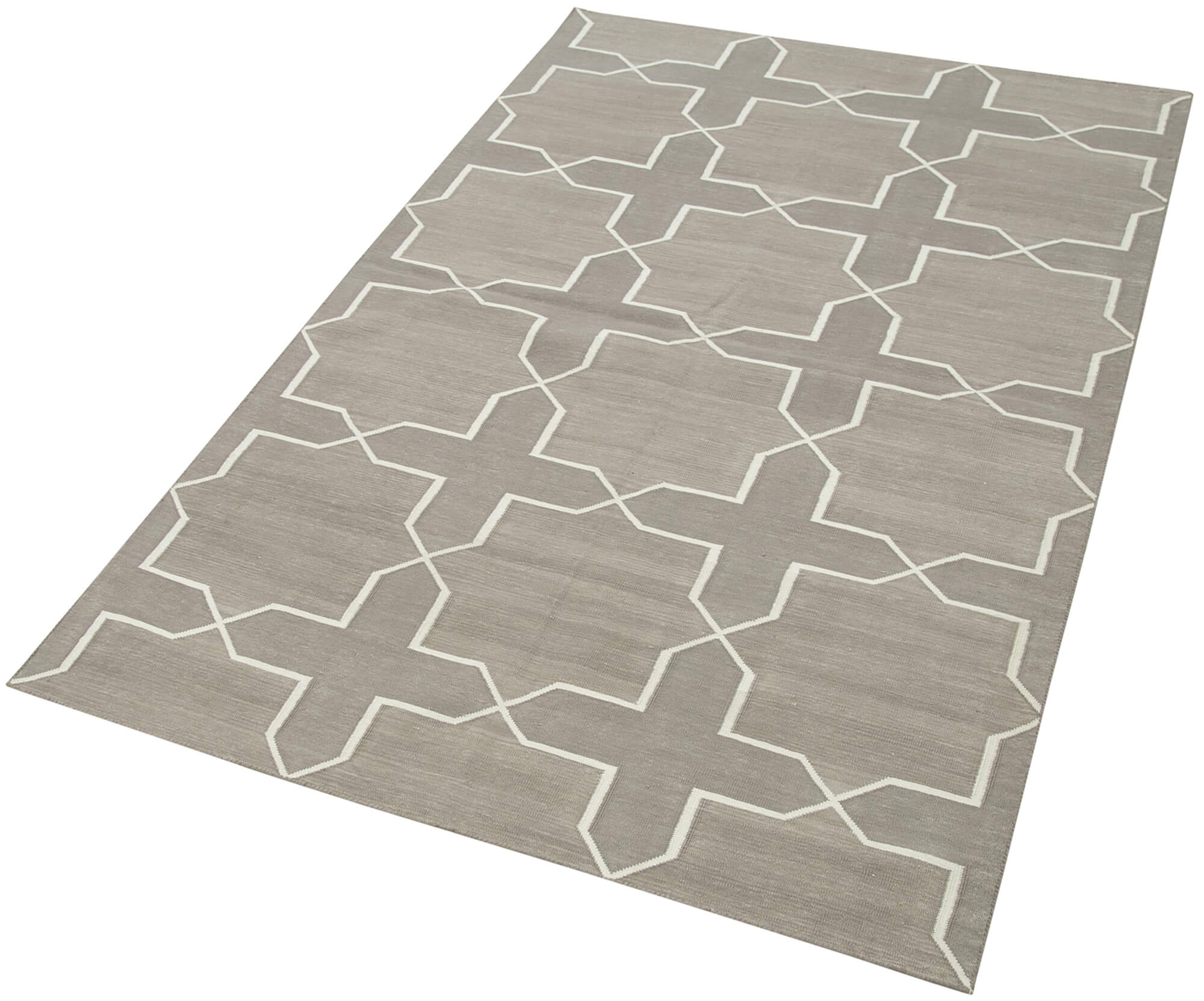 4x6 White Dhurrie Rug - 32522