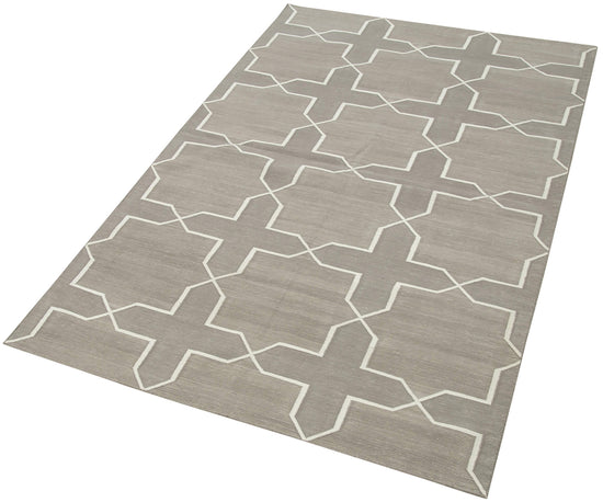 4x6 White Dhurrie Rug - 32522