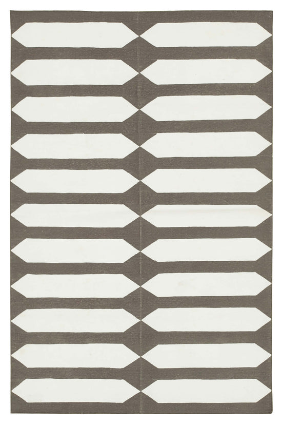 4x5 Brown Dhurrie Rug - 32534