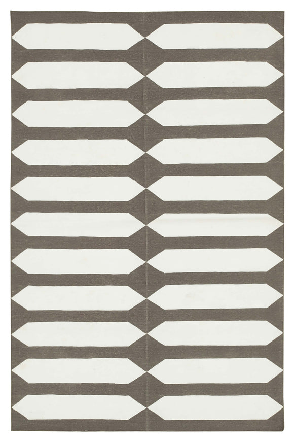 4x5 Brown Dhurrie Rug - 32534