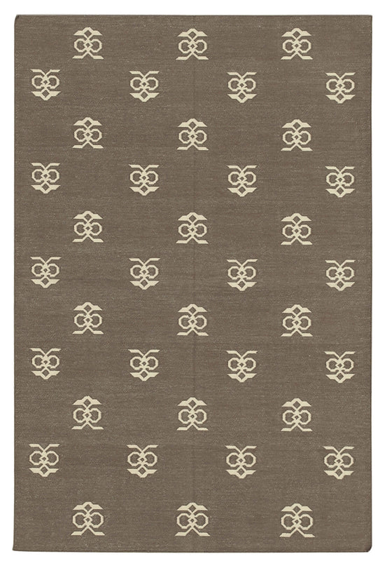 4x5 Brown Dhurrie Rug - 32535