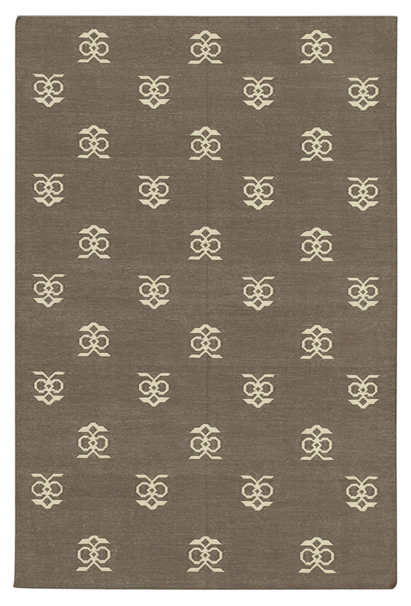 4x5 Brown Dhurrie Rug - 32535