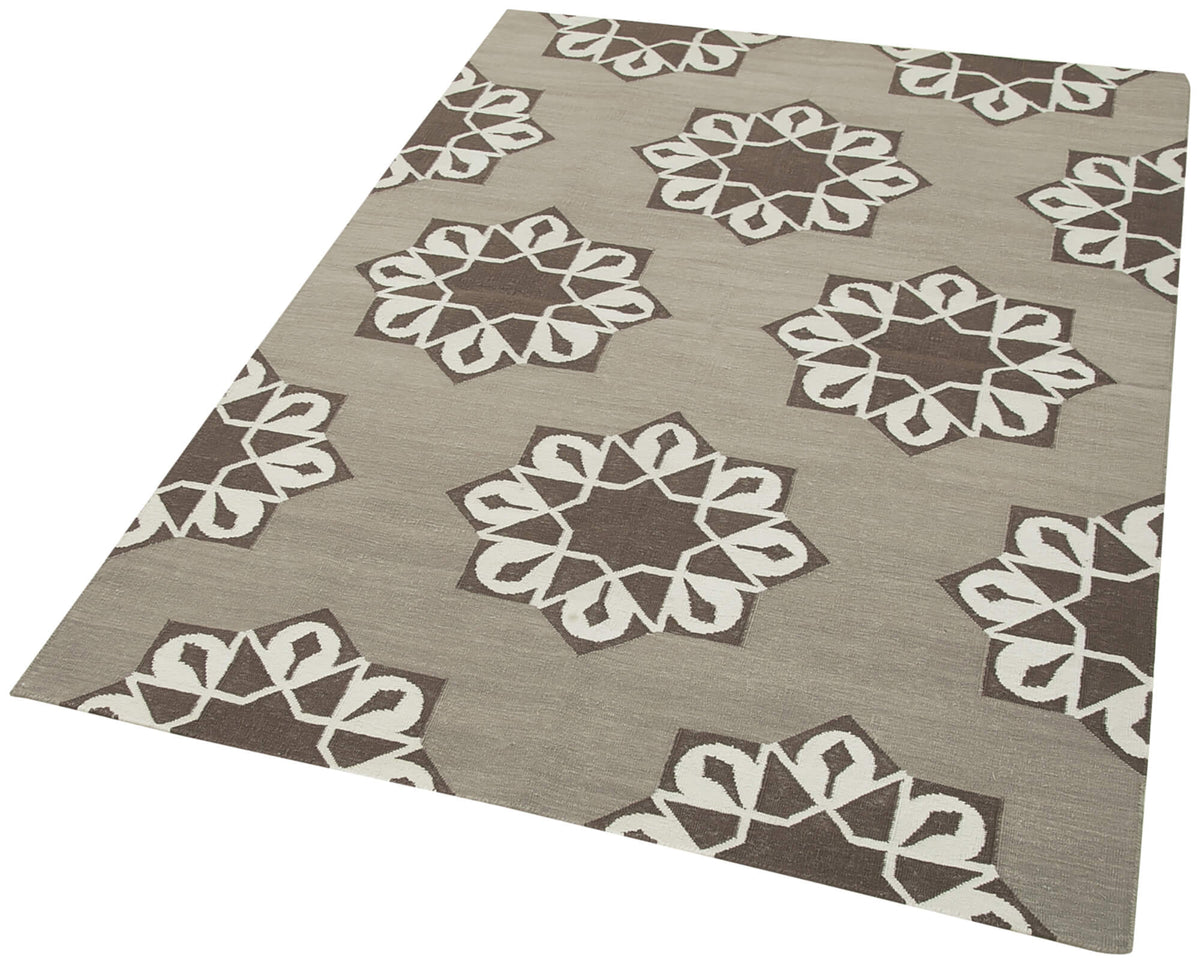 4x5 Brown Dhurrie Rug - 32544