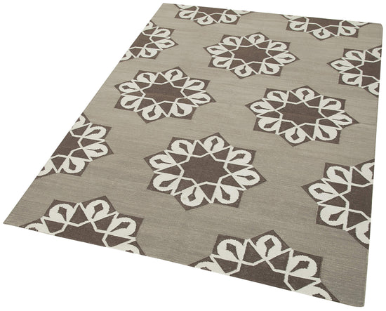 4x5 Brown Dhurrie Rug - 32544