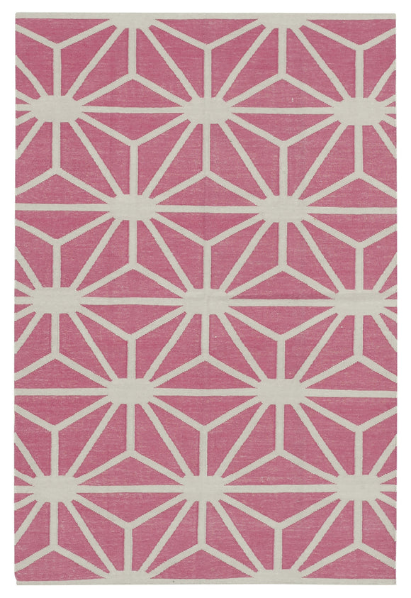 4x5 Fuchsia Dhurrie Rug - 32545