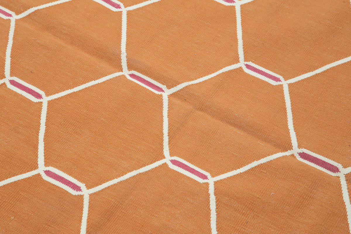 3x5 Orange Dhurrie Rug - 32547