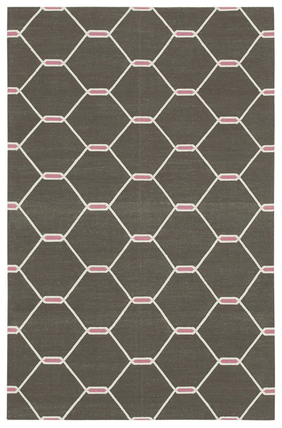 4x5 Brown Dhurrie Rug - 32549