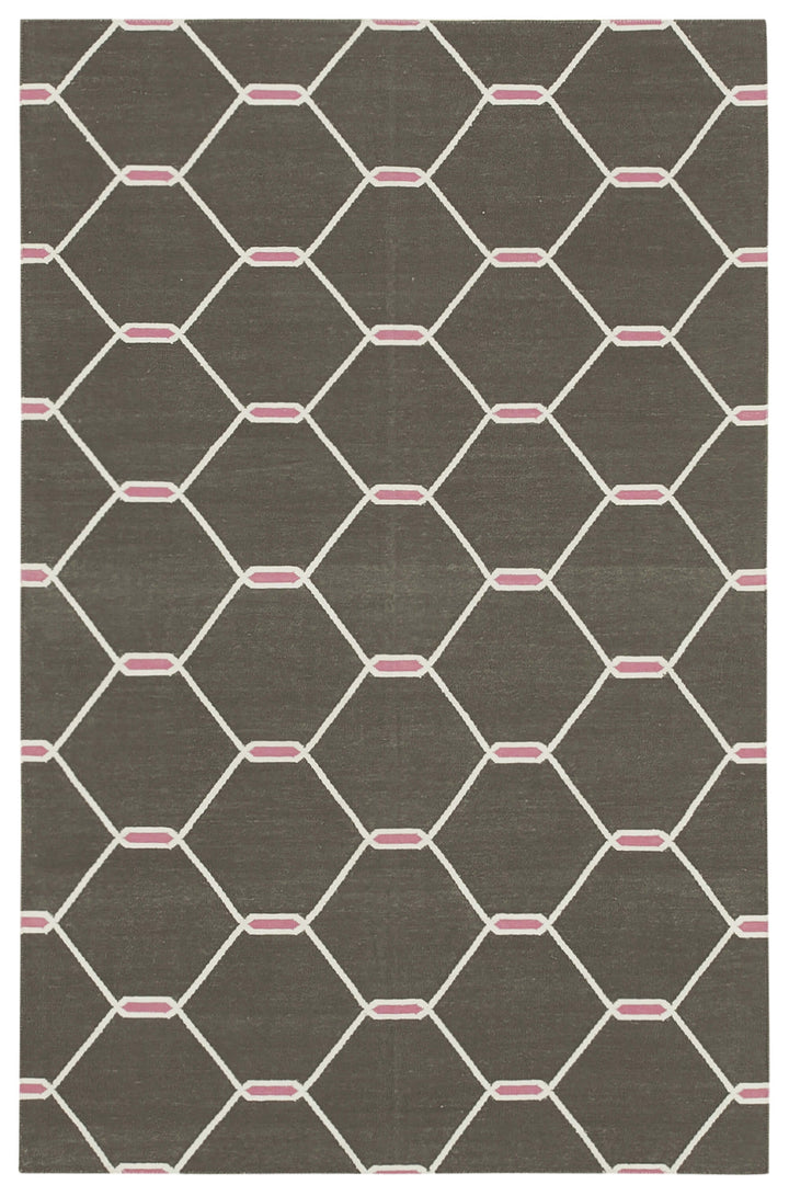 4x5 Brown Dhurrie Rug - 32549