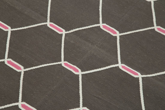 4x5 Brown Dhurrie Rug - 32549