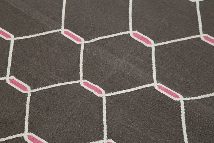 4x5 Brown Dhurrie Rug - 32549