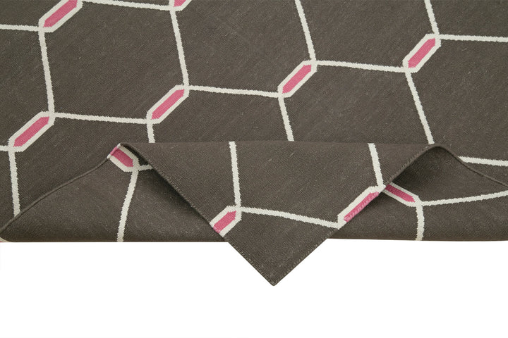 4x5 Brown Dhurrie Rug - 32549