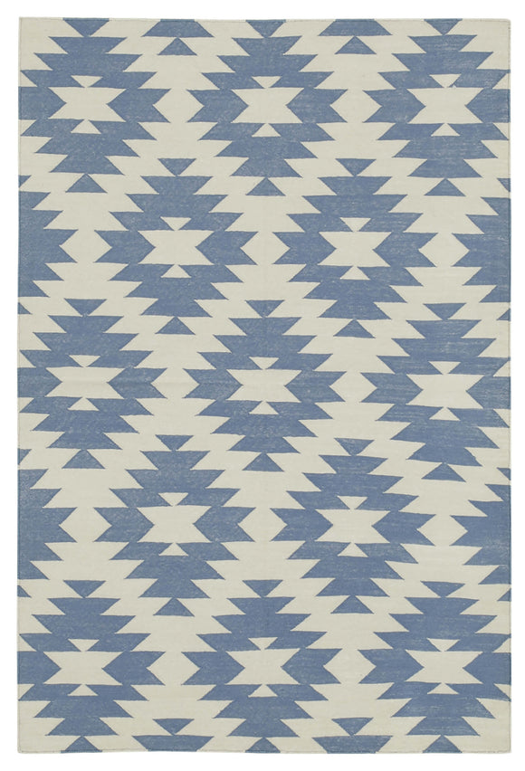 4x5 Blue Dhurrie Rug - 32550