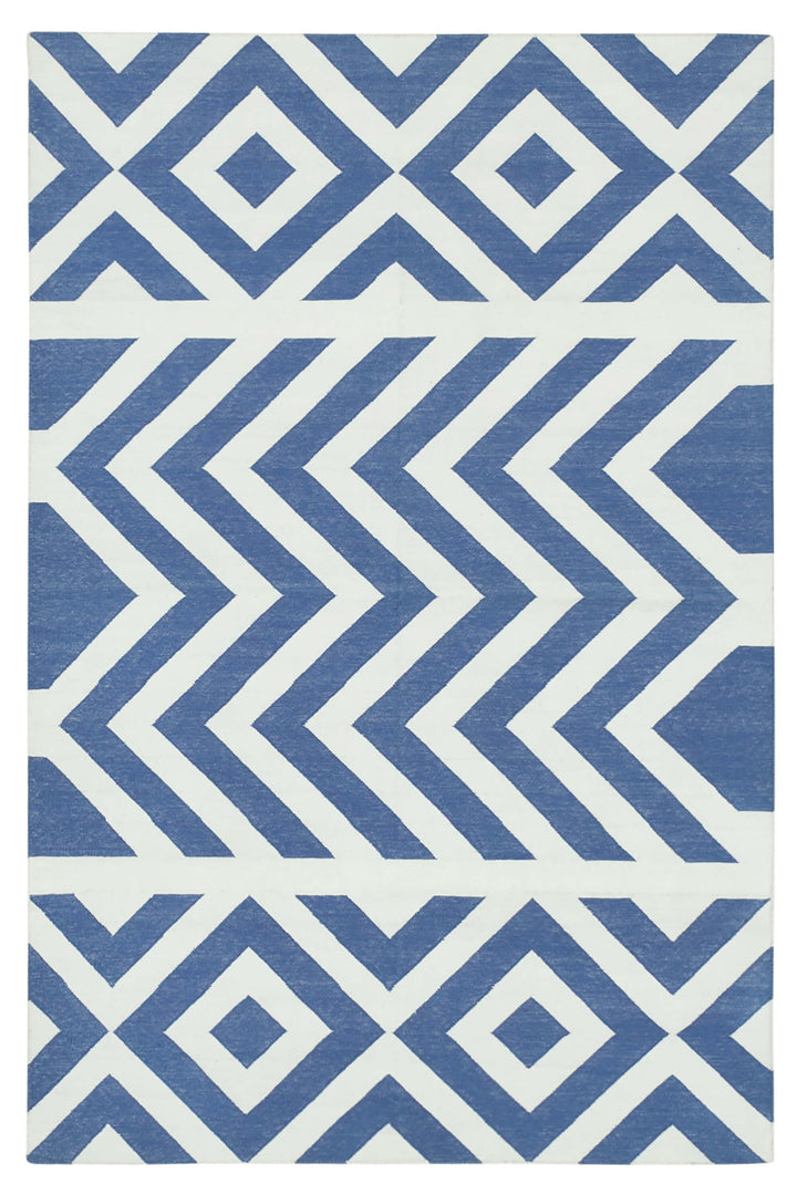 4x5 Blue Dhurrie Rug - 32552