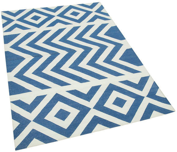 4x5 Blue Dhurrie Rug - 32552