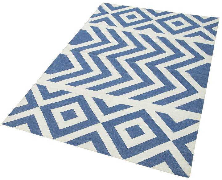 4x5 Blue Dhurrie Rug - 32552