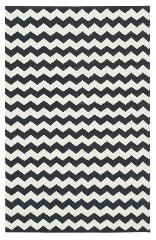4x5 Black Dhurrie Rug - 32554