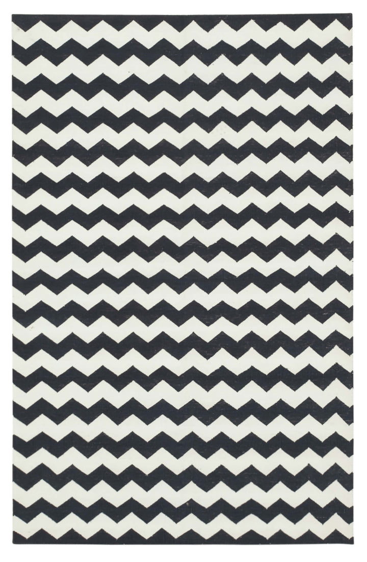 4x5 Black Dhurrie Rug - 32554