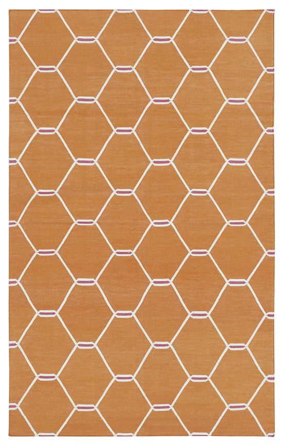 3x6 Orange Dhurrie Rug - 32556