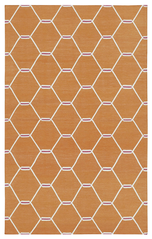 3x6 Orange Dhurrie Rug - 32556