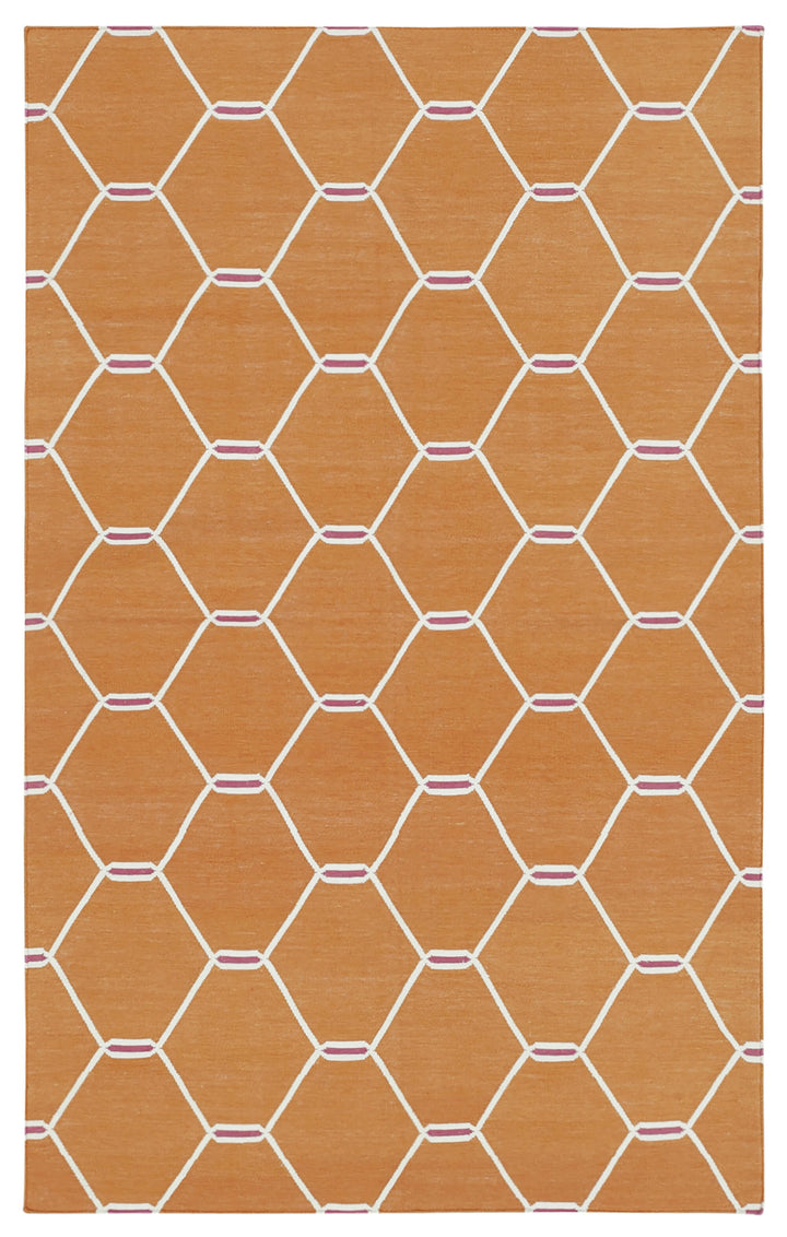 3x6 Orange Dhurrie Rug - 32556
